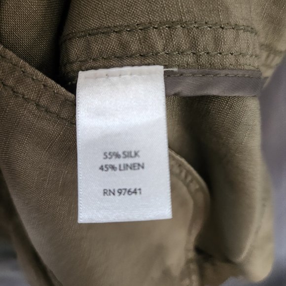 J.Jill linen and silk blend vest, olive green, womens medium - Picture 4 of 4